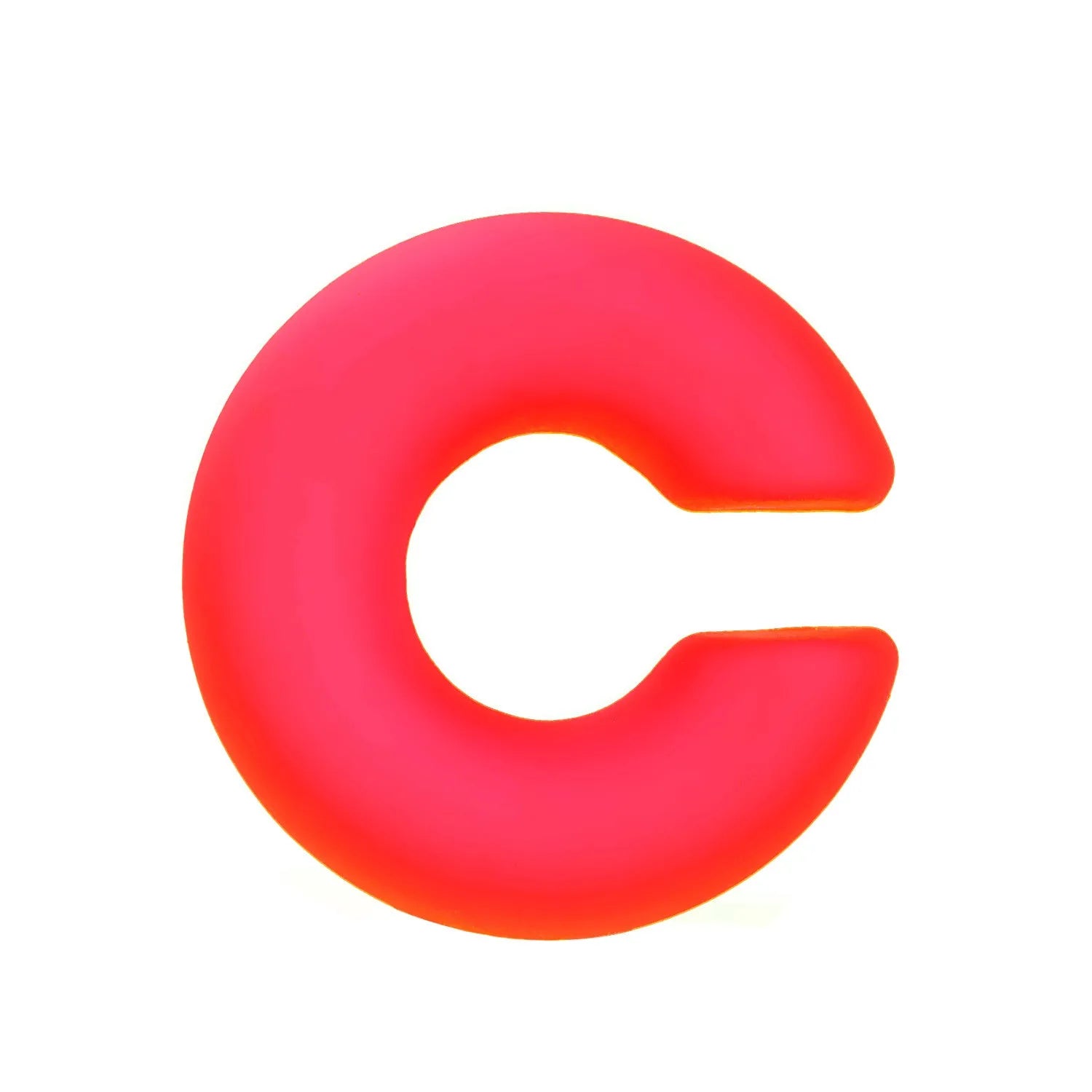C-shaped clip-on earrings with round geometric shape and matte coarse finish in assorted candy colours.