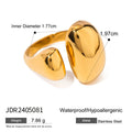 Women's stainless steel geometric open ring with electroplated JDR2405081 finish
