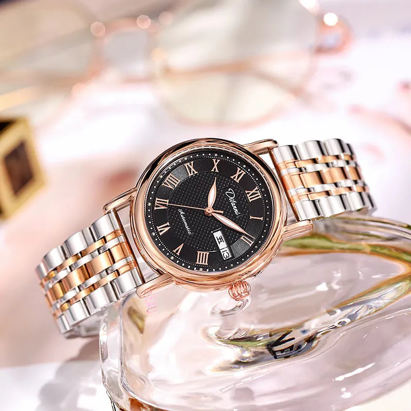 Women's automatic mechanical fashion watch with multiple colour and strap options