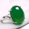 Adjustable geometric sapphire alloy ring in black, blue, green, red, or yellow colours