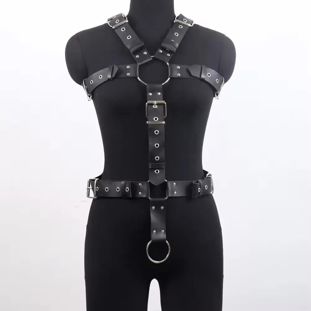 Black patent leather women's shapewear corset belt with thin buckle