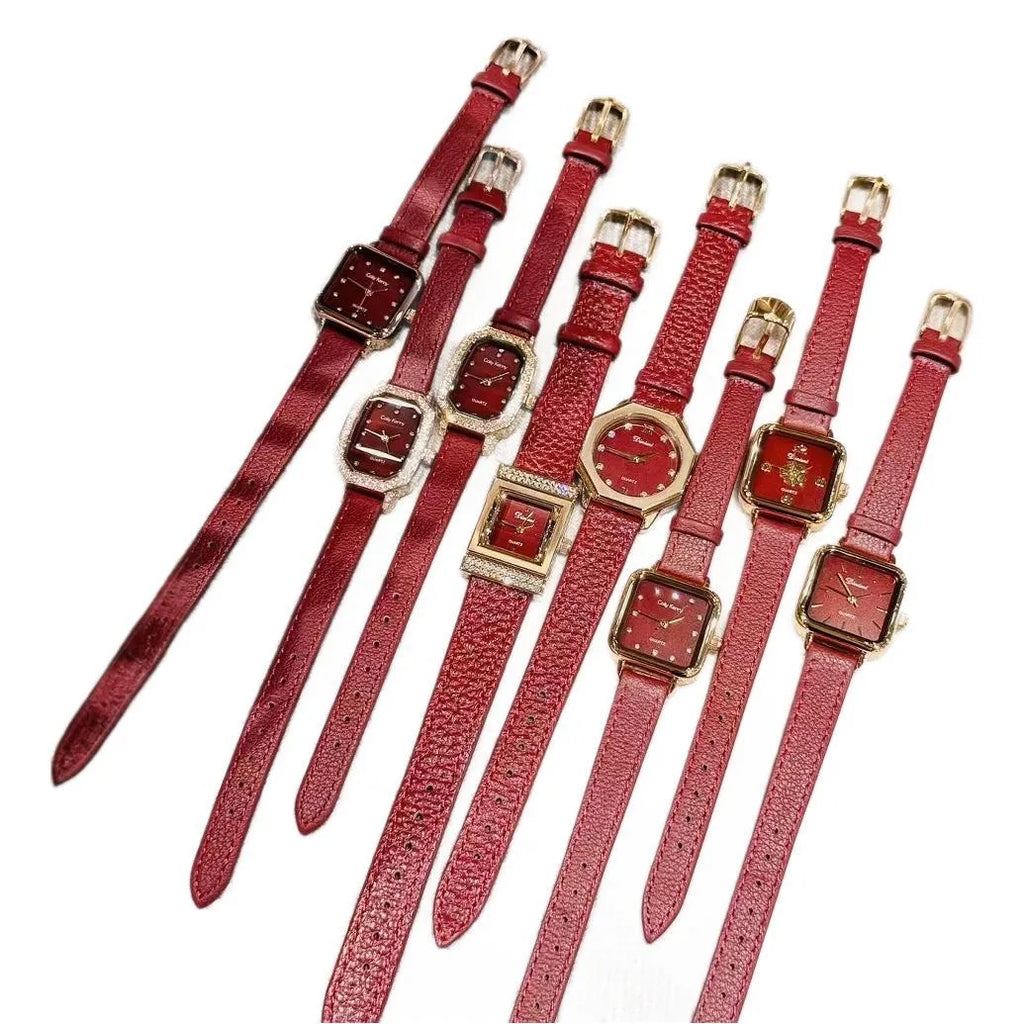 Alloy Ankela women's watch with octagonal diamond and rose gold Chinese style design details