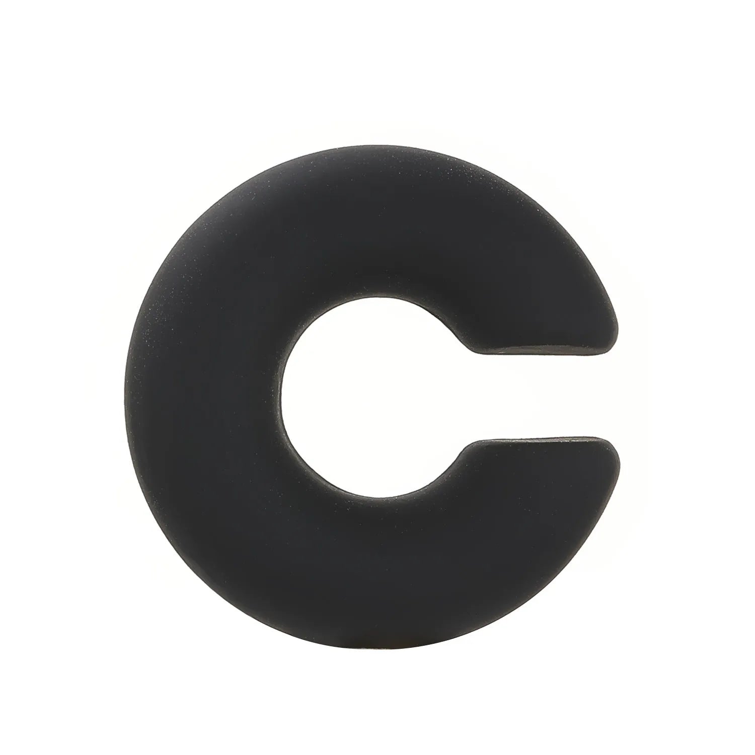 C-shaped clip-on earrings with round geometric shape and matte coarse finish in assorted candy colours.