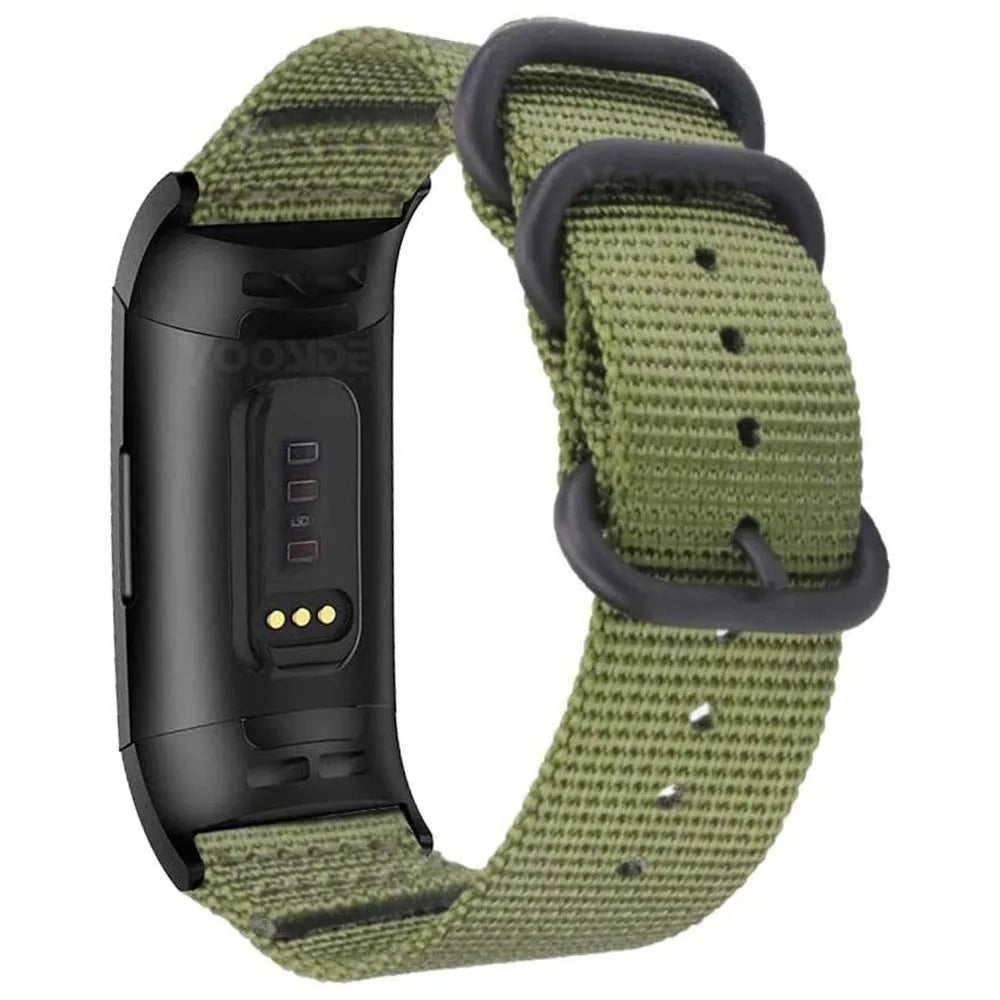 Fitbit Charge replacement nylon strap with three-ring buckle in multiple colour options