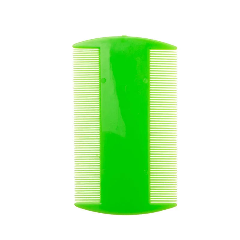 Double-edged plastic lice comb for pets and people in multiple colours
