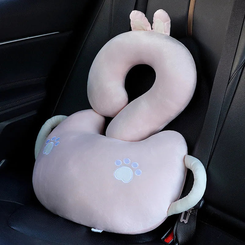 65cm square cartoon animal cushion pillow showing six design options including capybara, cat, dinosaur and rabbit