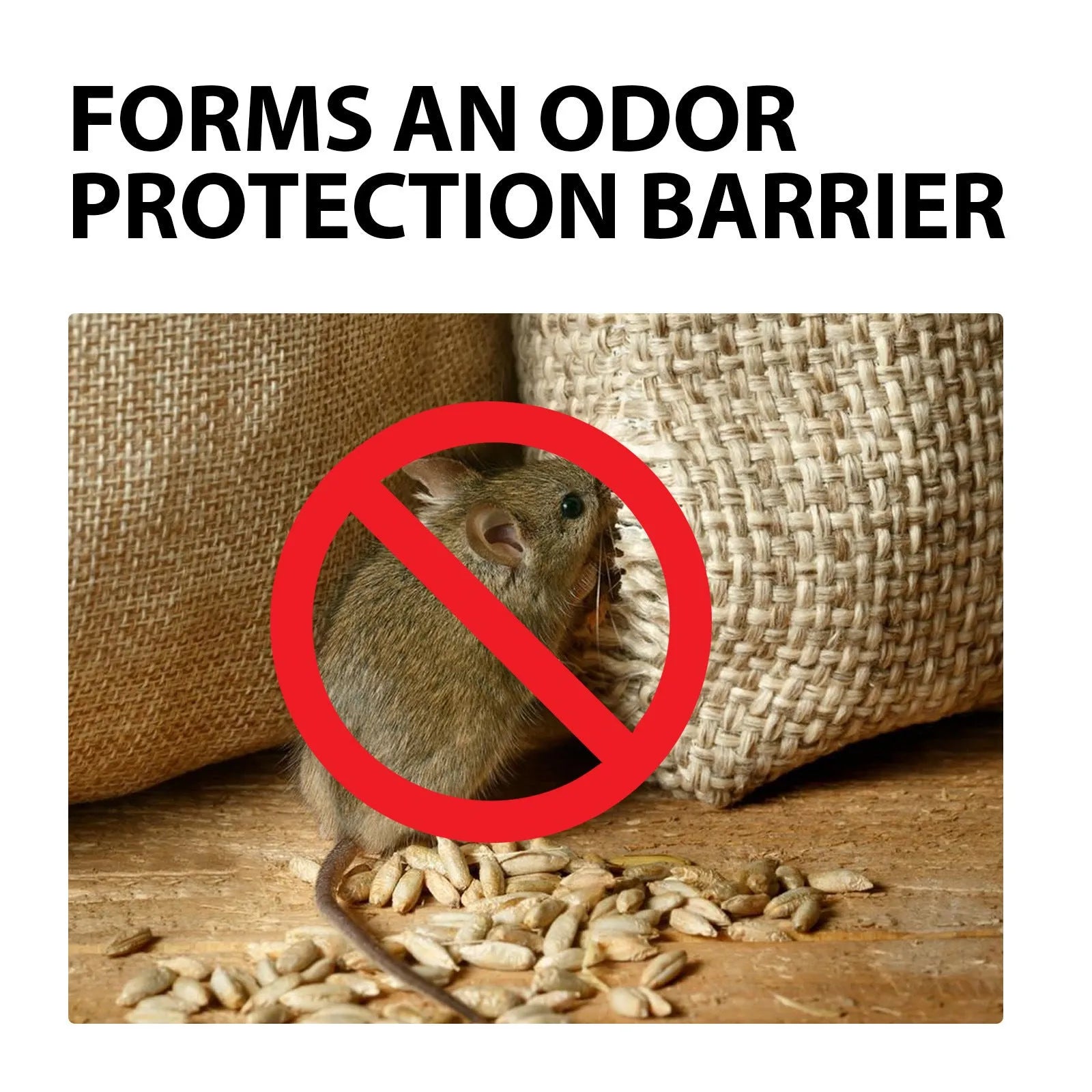 60ml bottle of natural rat repellent spray with essential oils for home and car use.