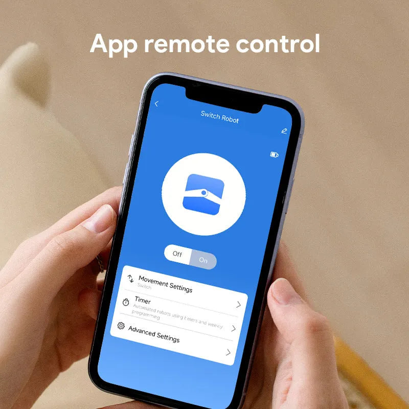 White Bluetooth rocker arm finger robot thumb remote control measuring 53x29x14mm for smart home use