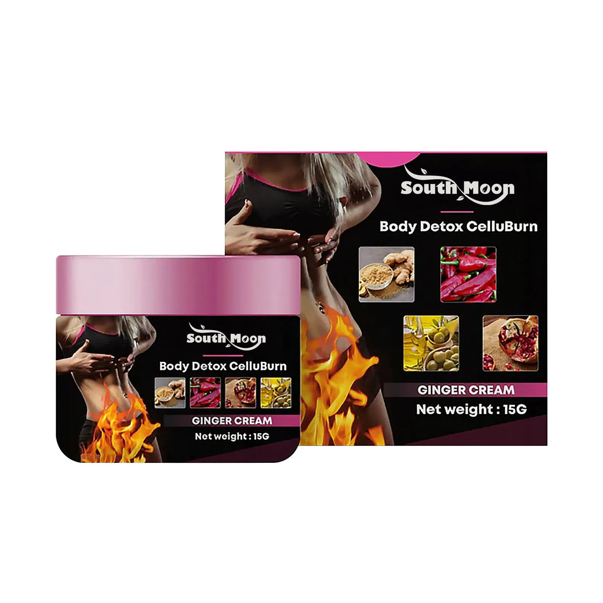 15g ginger body cream tube for thigh slimming with olive oil and hyaluronic acid