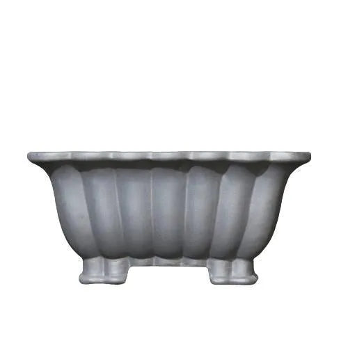 Purple sand ceramic square bonsai pot with classical styling for desktop plant display