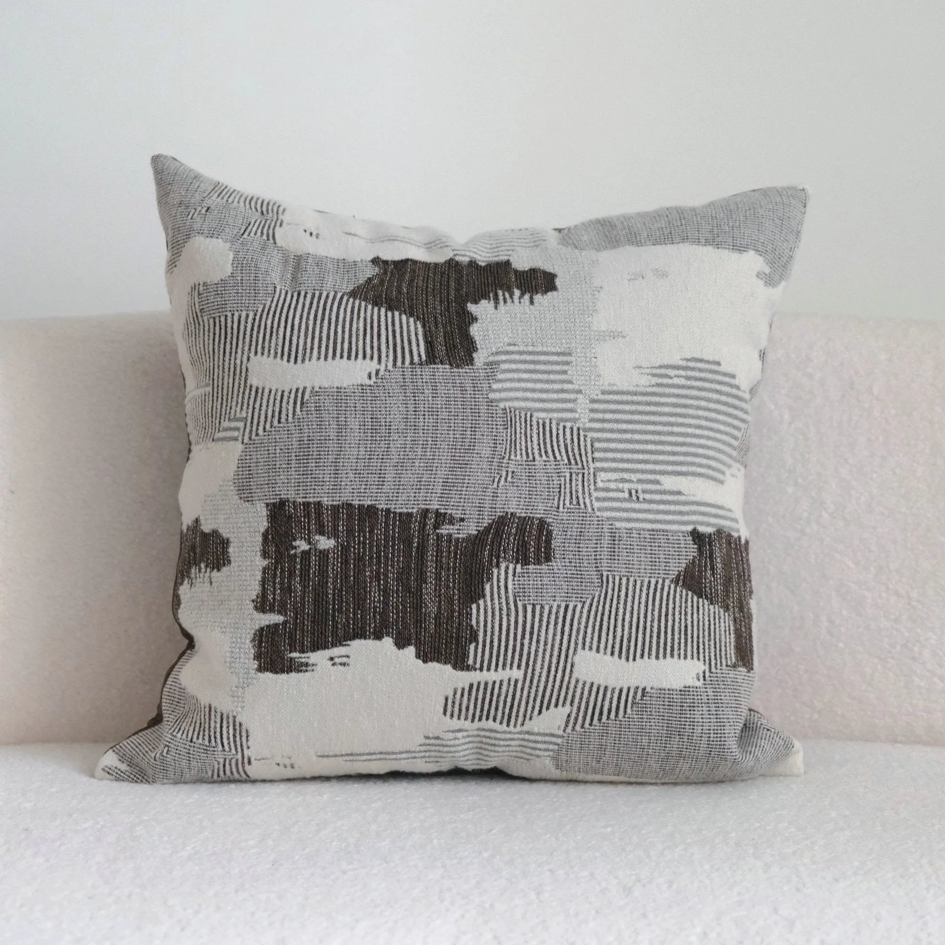 Coffee brown Chinese classical style decorative pillow cushion with stripe pattern in 45x45cm size
