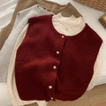Thin polyester pullover casual top with half sleeves in Angora red, shown on a hanger.