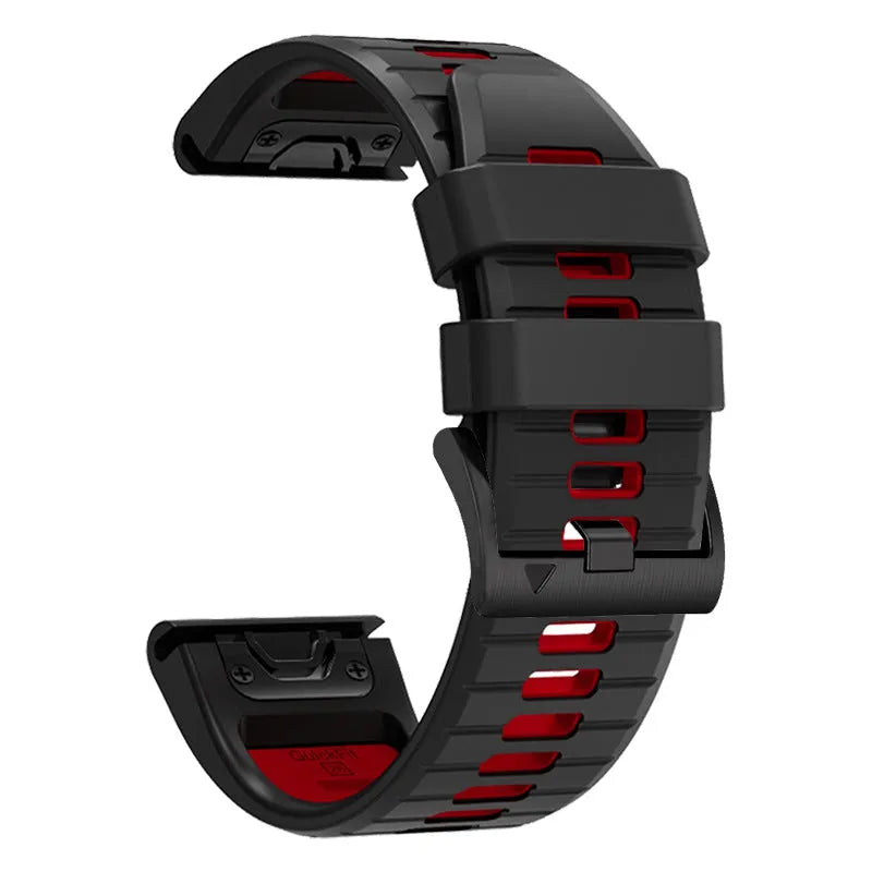 Fenix87pro6 two-colour quick release silicone strap for Garmin Fenix watches in multiple colour options.