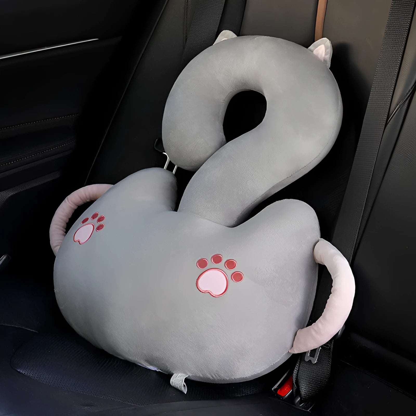 65cm square cartoon animal cushion pillow showing six design options including capybara, cat, dinosaur and rabbit