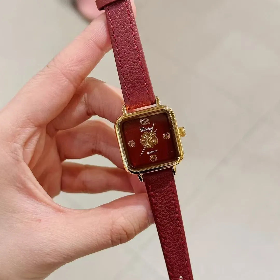 Alloy Ankela women's watch with octagonal diamond and rose gold Chinese style design details