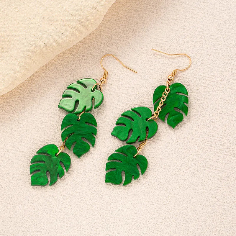 Acrylic drop shape earrings with hook backings in summer colour variations