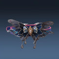 Temperature change purple butterfly rhinestone necklace collar with alloy chain for men and women