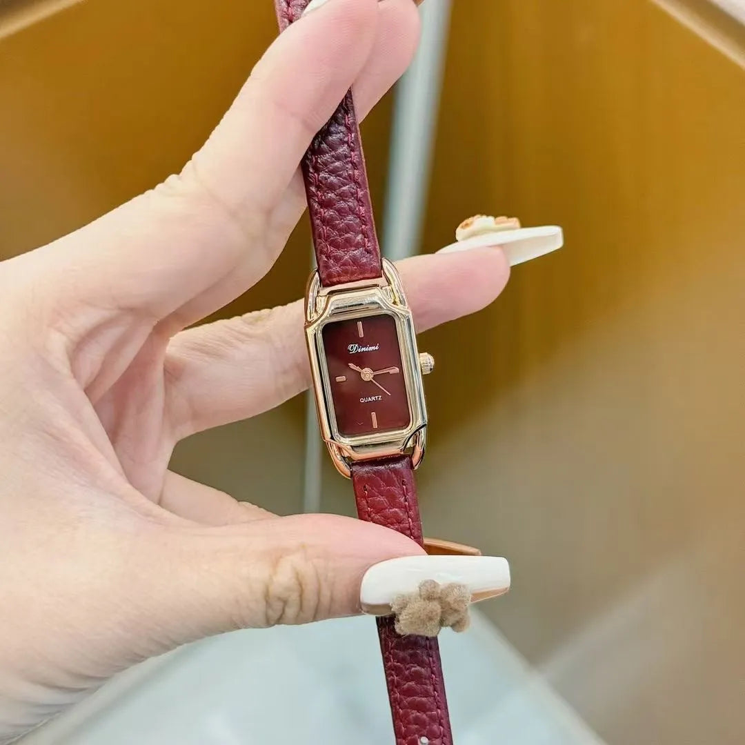 Alloy Ankela women's watch with octagonal diamond and rose gold Chinese style design details