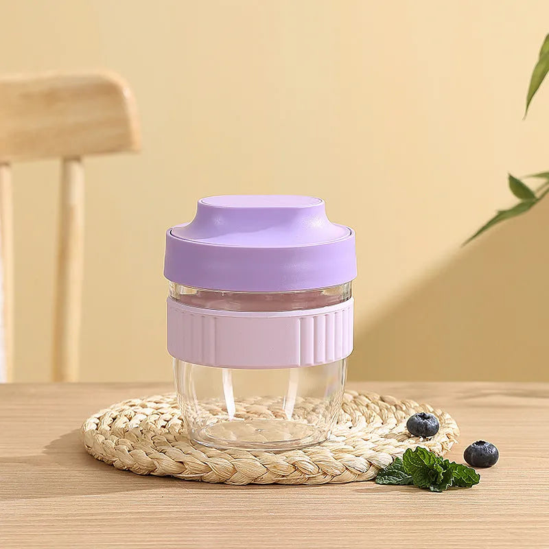 Green purple white pink salad cup with breakfast oat lid and spoon in 480ml or 570ml sizes