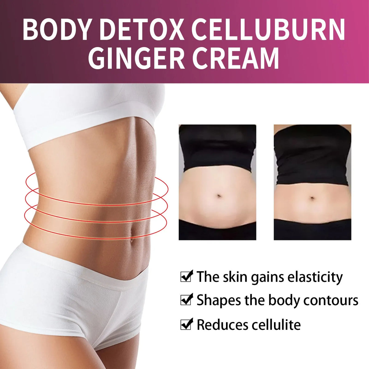 15g ginger body cream tube for thigh slimming with olive oil and hyaluronic acid