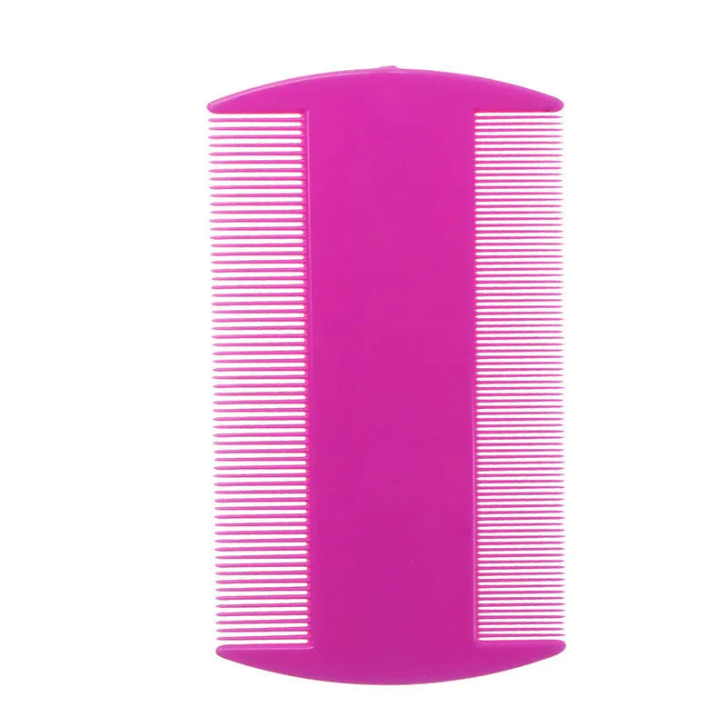 Double-edged plastic lice comb for pets and people in multiple colours