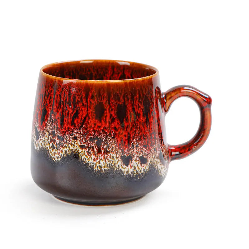 Creative couple-themed coffee mug with retro design, 8.5cm tall with 400ml capacity
