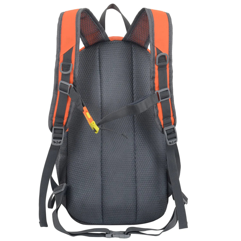 Outdoor sports backpack in multiple colours showing 20L capacity and air pillow belt