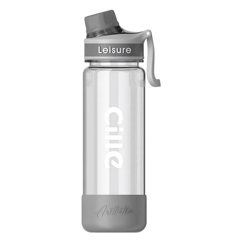 Grey, green and pink plastic drinking cups in 520ml, 780ml and 1000ml sizes with heat resistance