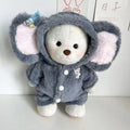 Grey elephant pattern jumpsuit for 30cm plush bear dolls