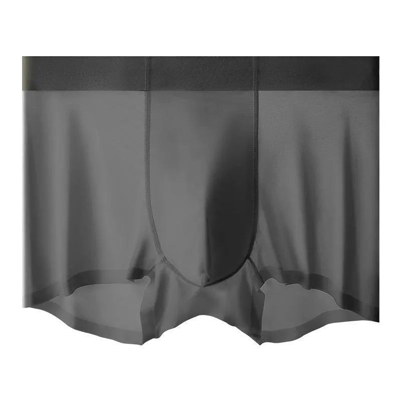 Ice Silk men's graphene antibacterial seamless shorts in bean green colour