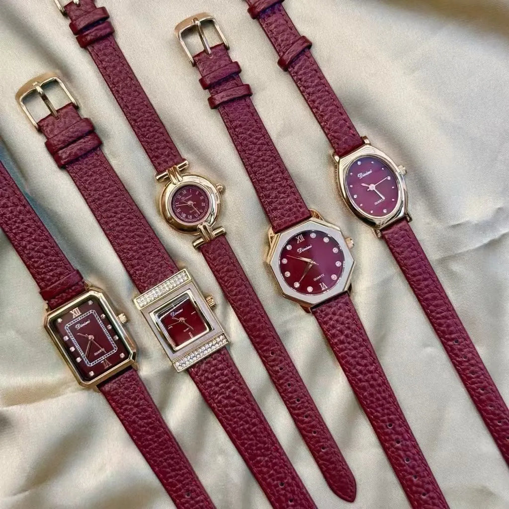 Alloy Ankela women's watch with octagonal diamond and rose gold Chinese style design details