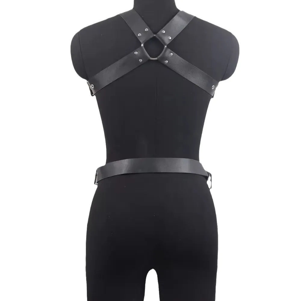 Black patent leather women's shapewear corset belt with thin buckle