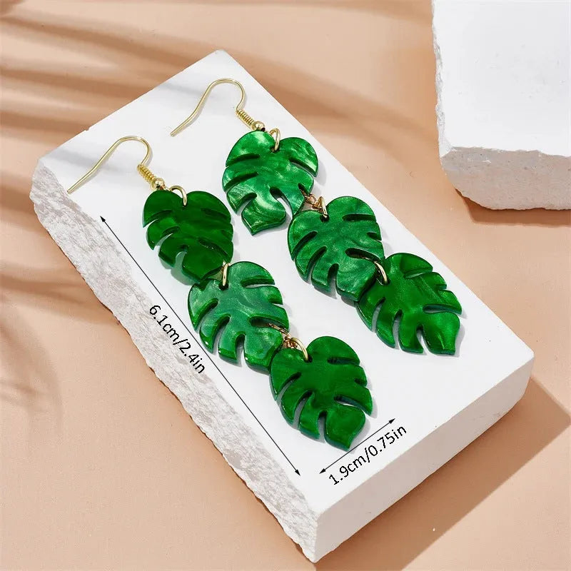 Acrylic drop shape earrings with hook backings in summer colour variations