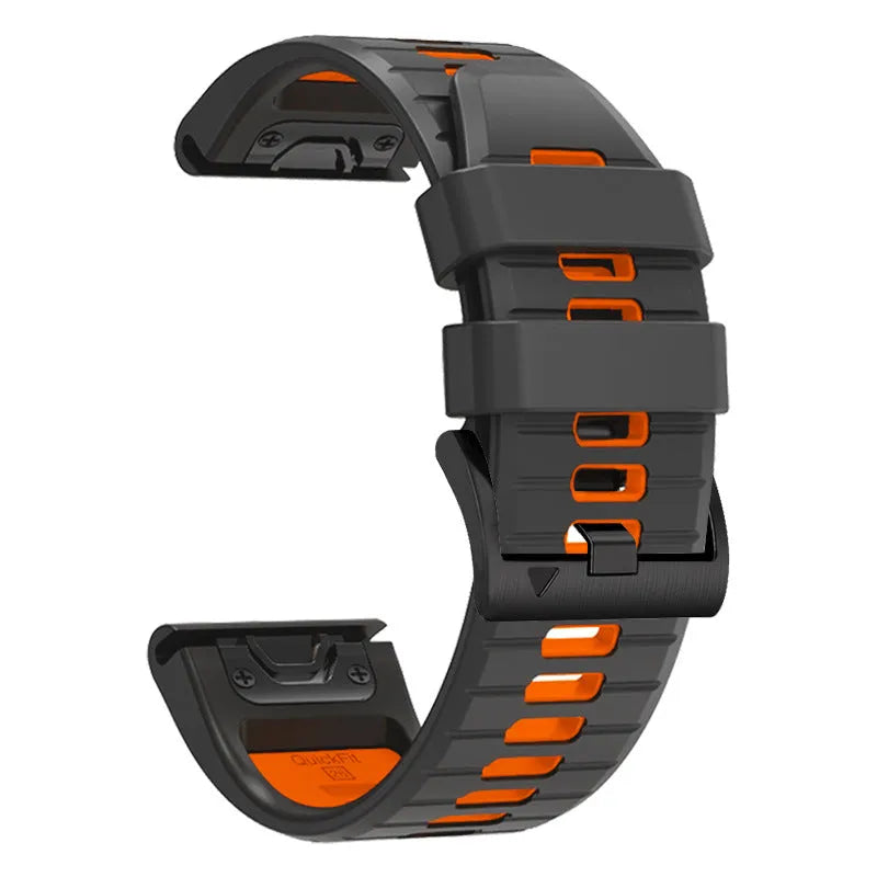 Fenix87pro6 two-colour quick release silicone strap for Garmin Fenix watches in multiple colour options.