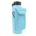 Sports bottle sleeve in cloth material with magnetic or carabiner clip available in multiple colours for outdoor fitness