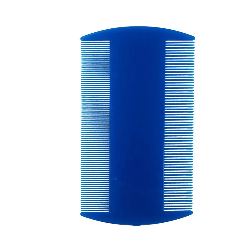 Double-edged plastic lice comb for pets and people in multiple colours