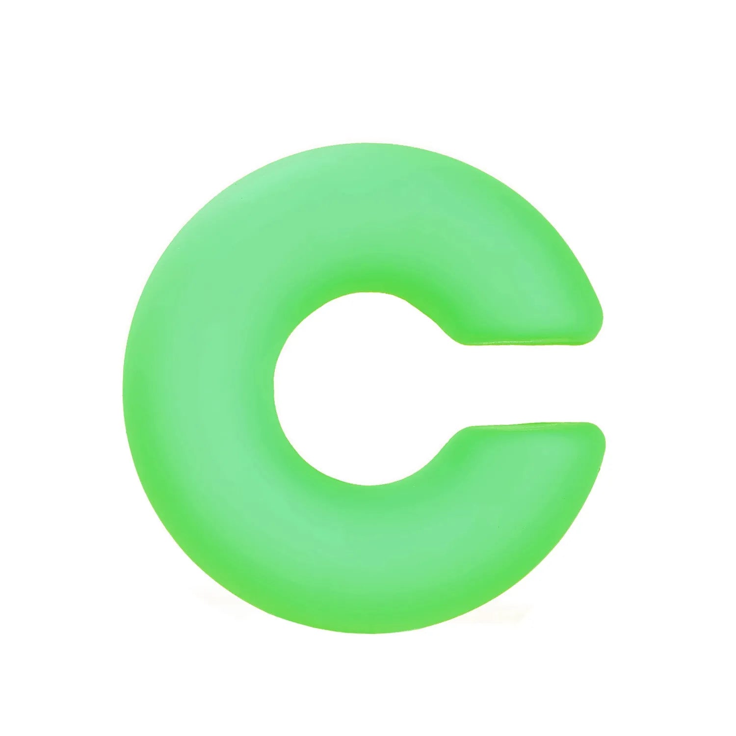 C-shaped clip-on earrings with round geometric shape and matte coarse finish in assorted candy colours.