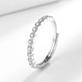 Women's adjustable geometric diamond tail ring in electroplated metallic finish