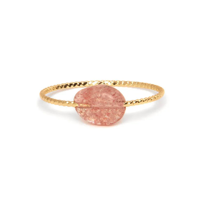 Women's coloured agate ring with geometric design showing natural stone variations