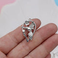 Silver-coloured magpie bird charm pendant for DIY jewellery making