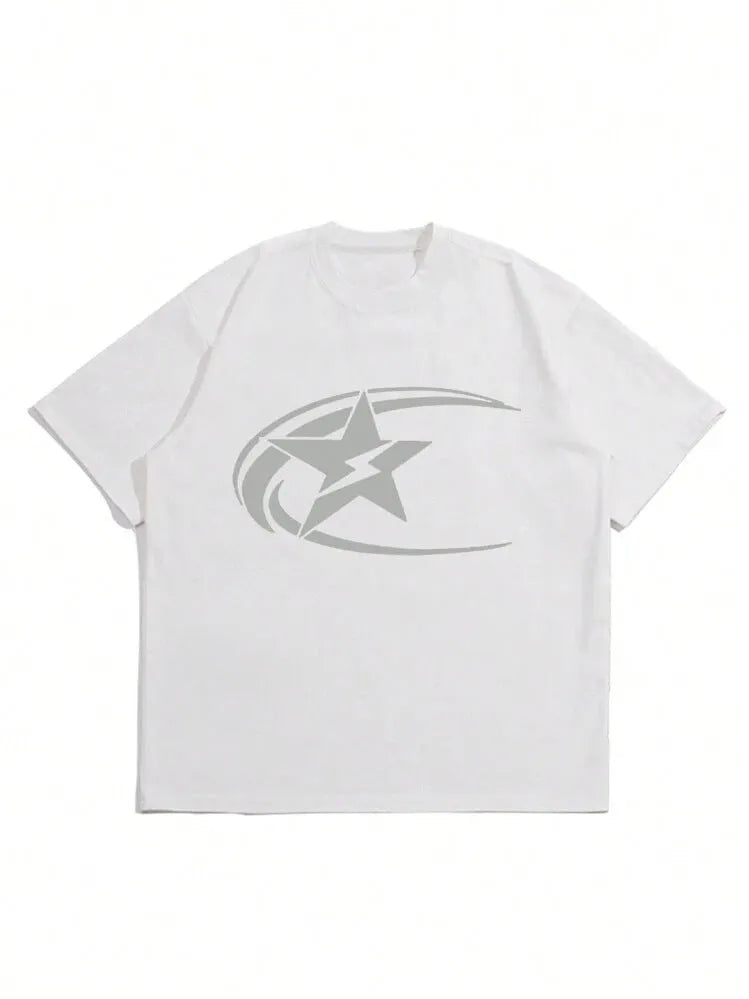 Men's pure cotton short sleeve T-shirt in Japanese retro style, solid colour design