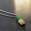 Silver pineapple diamond necklace with geometric design in Korean fashion style