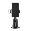Black desktop phone bracket with ribbon lights and remote control for face tracking adjustment