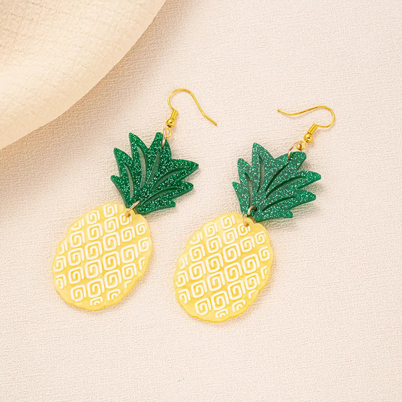 Acrylic drop shape earrings with hook backings in summer colour variations