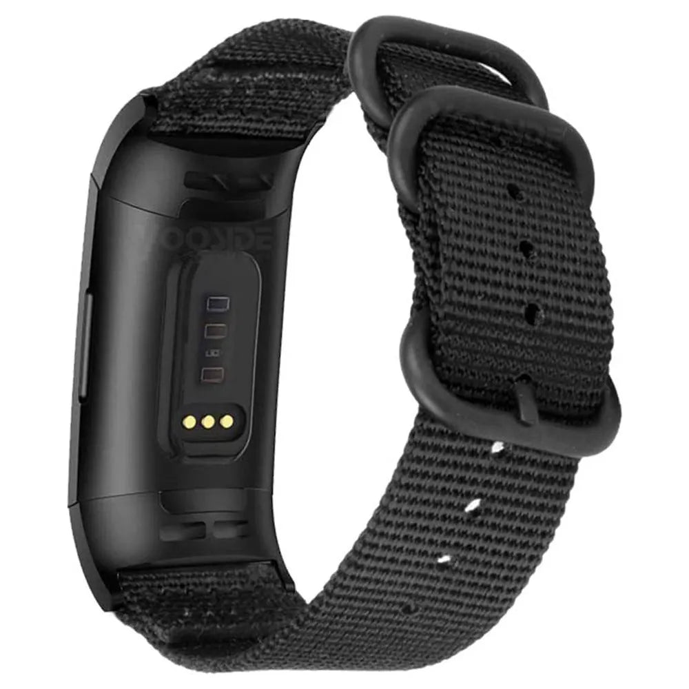 Fitbit Charge replacement nylon strap with three-ring buckle in multiple colour options