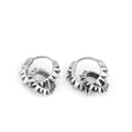 Stainless steel round ring earrings with polished finish in steel colour
