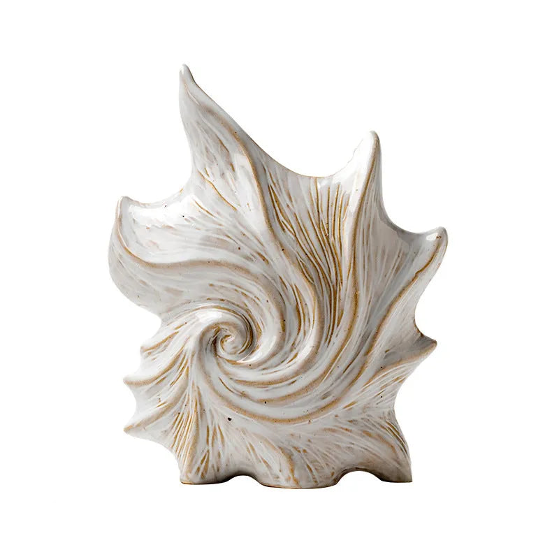 French art ceramic vase with coloured glaze in European retro style, hexagon or round shape