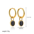 Women's copper oval zircon earrings in retro style with six colour options