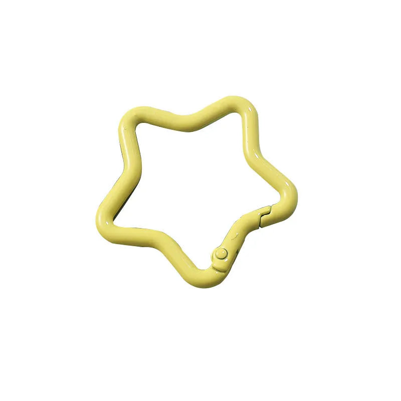 Zinc alloy five-pointed star keychain in macaron colours for backpack hanging decoration