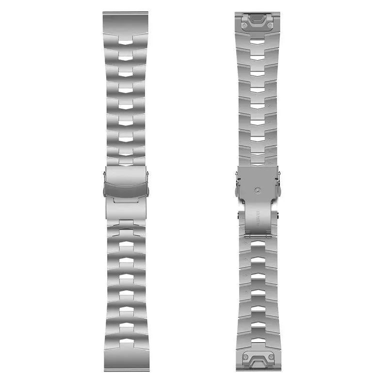 Garmin Jiaming compatible watch strap in Black, Silver, or Titanium colour, showing 22mm and 26mm size options.